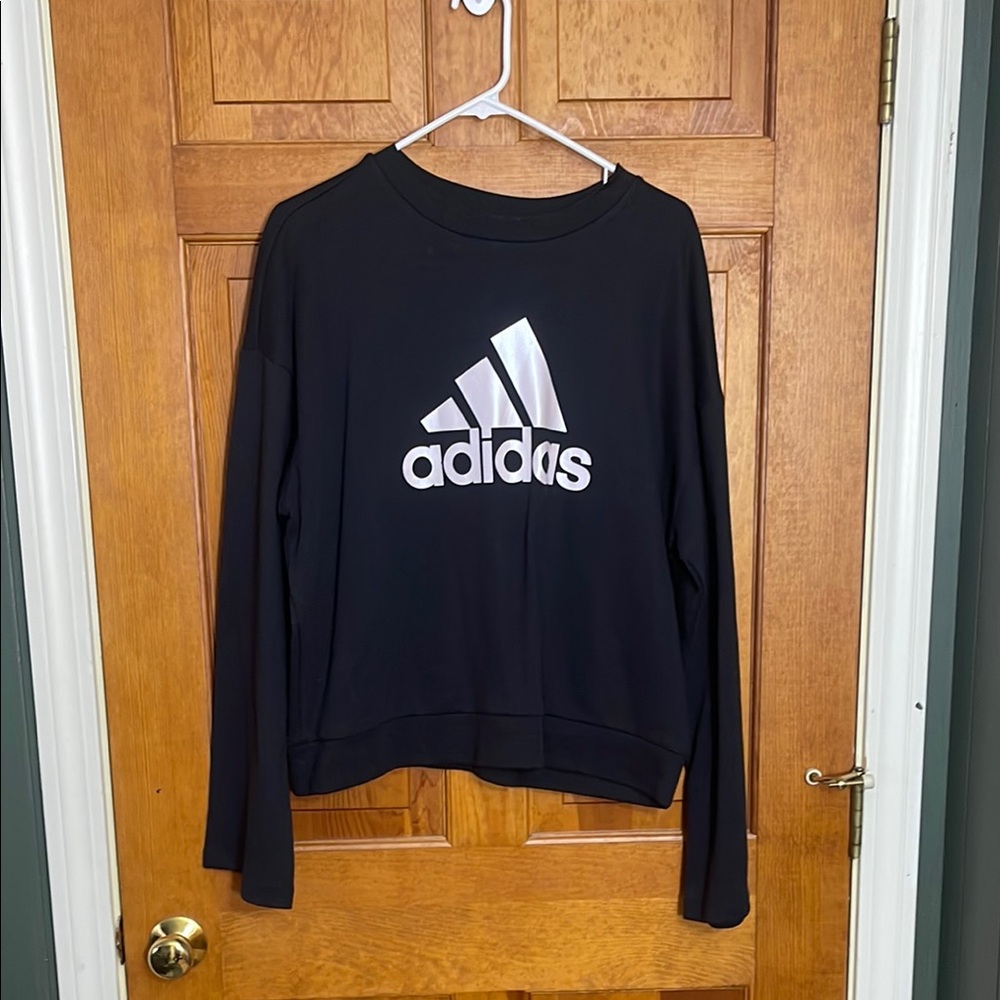 Adidas Black Crew Neck Sweater with Iconic Logo